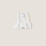 Бесшовный топ-борцовка Miu Miu, белый - фото