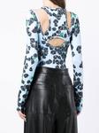 Natasha Zinko боди с длинными рукавами и принтом, синий - фото 4
