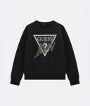 Толстовка детская Guess с принтом, черный - фото