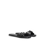 Leather slides with logo-detail buckle BOSS, черный - фото