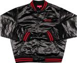 Куртка Supreme x Thrasher Satin Varsity Jacket 'Black', черный - фото 2