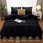 Комплект постельного белья Utopia Bedding, 3 предмета, 260x240/65x65 см, черный - фото 4