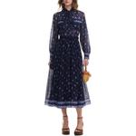 Платье миди с цветочным принтом Self portrait Self-portrait, синий - фото 2