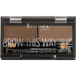 Rimmel Brow This Way палитра для бровей Medium Brown 002, 2,4 г - фото