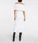 Платье миди из шерсти Risette с открытыми плечами Safiyaa, White Ivory - фото 3