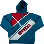 Толстовка Supreme Diagonal Hooded Sweatshirt 'Aqua', синий - фото 2