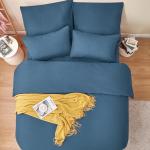 Комплект постельного белья RUIKASI, 3 предмета, 220х240/80x80, синий деним - фото 5