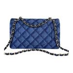 CHANEL Классический клатч из денима с логотипом CF - фото 2