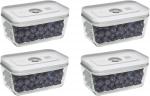 Zwilling Fresh & Save: 4 небольших стеклянных вакуумных контейнера для хранения продуктов с герметичными крышками - фото