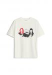 Футболка Bershka Print T-shirt, White - фото 4