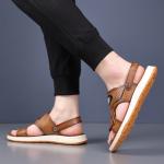 Пляжные сандалии мужские черные EGCHI, коричневые - фото 4