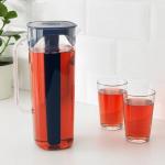 Кувшин с крышкой 1.7 литров Ikea, темно-синий/прозрачный - фото 4