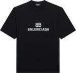 Футболка Balenciaga BB Pixel Medium Fit T-Shirt Black/White, черный - фото