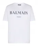 Футболка с принтом Balmain, белый - фото