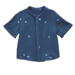 Рубашка на пуговицах из марли Omamimini, темно-синий - фото