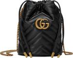 Сумка Gucci GG Marmont Mini Bucket Bag Black, черный - фото 2