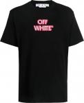 Футболка Off-White Emotion Neon Slim Short-Sleeve Tee 'Black/Pink', черный - фото