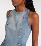 Джинсовое мини-платье Balmain, Bleu Jean Clair - фото 4