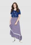 Юбка Ulla Popken FLORAL ELASTIC WAIST , Lavender/Blue - фото 2