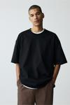 Футболка H&M Oversized Fit Cotton, черный - фото 5
