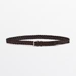 Ремень Massimo Dutti Braided Nappa Leather, коричневый - фото