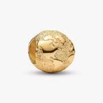 Шарм Pandora Textured Globe Mini, золото - фото