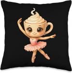 Подушка Kawaii Chibi Ballerina Cappuccina 40х40, черный - фото