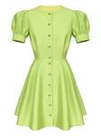 POST MERIDIEM платье мини на пуговицах, зеленый - фото