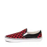Кеды Vans Slip-On Checkerboard Skate Shoe, черный/красный - фото