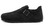 Birkenstock Кроссовки London Shearling Suede Leather 'Black' - фото