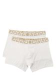 Versace комплект из двух боксеров с логотипом, белый - фото