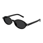 SAINT LAURENT Солнцезащитные очки овальной формы Eyewear Oval Frame, Black - фото