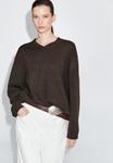 Джемпер Massimo Dutti V-NECK, Mottled Dark Brown - фото