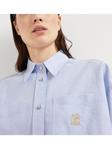 Рубашка с вышитым логотипом Brunello Cucinelli, синий - фото 5