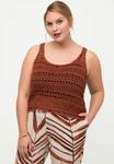Топ Ulla Popken Top, Terracotta/Brown - фото 3