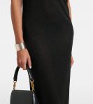 Ламе макси-платье Saint Laurent, Noir/Noir Brillant - фото 5