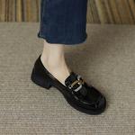 Лоферы женские черные/хаки FMM - фото 8