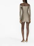 Платье мини Lyna с открытыми плечами The Attico, зеленый - фото 3