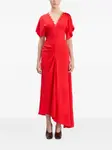 Платье миди с отделкой руло VICTORIA BECKHAM, красный - фото 2