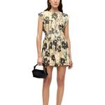 Платье с цветочным принтом GANNI, розовый - фото 4