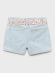 Детские джинсовые шорты Galab с принтом и лентами Mango, Open Blue - фото 3