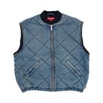 Куртка Supreme Zip-Off Sleeve Quilted Bomber Jacket, Denim - фото 4