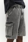Джинсовые шорты-карго Pull And Bear, серый - фото 4