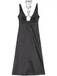 Платье без рукавов с V-образным вырезом GANNI, черный - фото