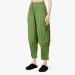 Зауженные брюки из плиссированной ткани Leem, зеленый - фото 3