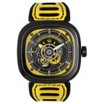 SEVENFRIDAY Часы Automatic Mechanical Movement Men's Watch Watch Yellow Watch Dial Genuine Leather Strap - фото