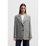 Блейзер свободного кроя из меланжевой шерсти BOSS, серебряный - фото 3