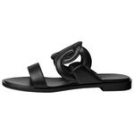 HERMES Тапочки-слайды женские черные - фото