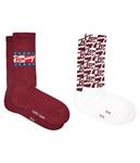 Носки женские Tommy Jeans с принтом 2 пары, бургундия - фото 3
