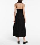 Платье миди из хлопкового поплина Jil Sander, черный - фото 3